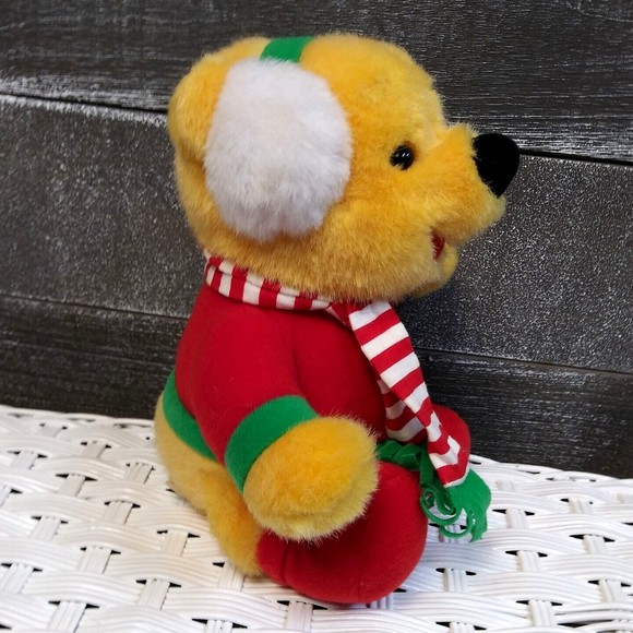 Mattel Disney Winnie The Pooh 10” Holiday Christmas Plush Vintage Earmuffs 1997 - Picture 2 of 7